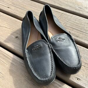 Coach Mary Lock Up Pebbled Leather Slip-On Loafers